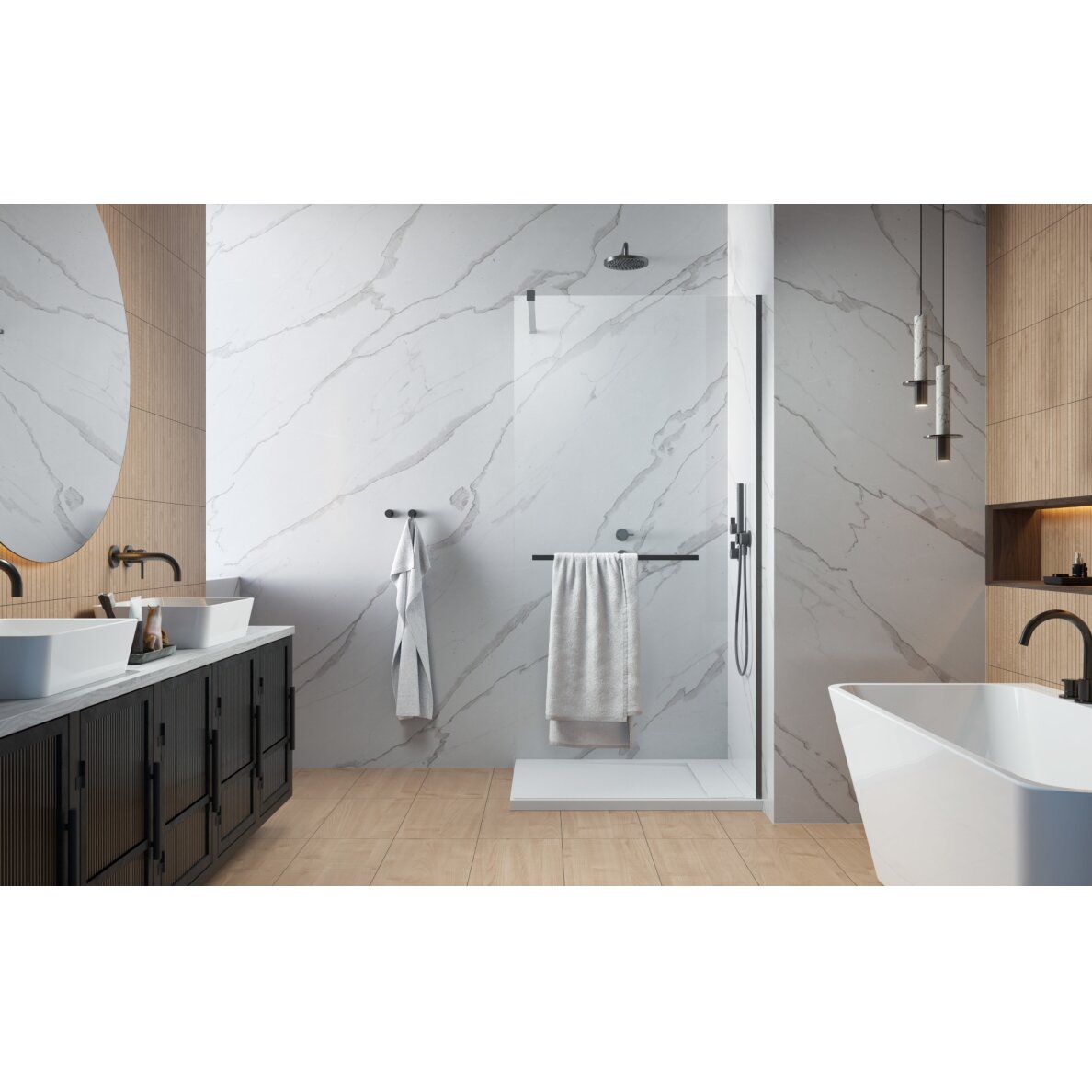 Radaway Modo New II su pakaba stabili dušo sienelė (Walk-in), šlifuotas GunMetal 1 Radaway Modo New II su pakaba stabili dušo sienelė (Walk-in), šlifuotas GunMetal 1
