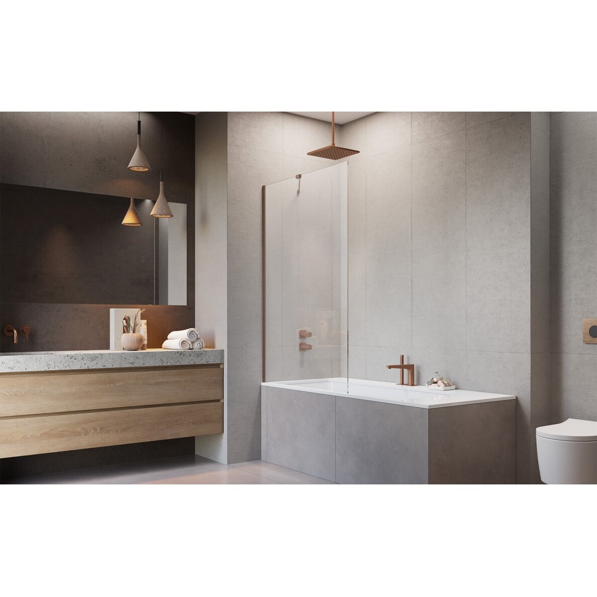 Radaway Modo New PNJ II vonios sienelė, šlifuotas varis 1