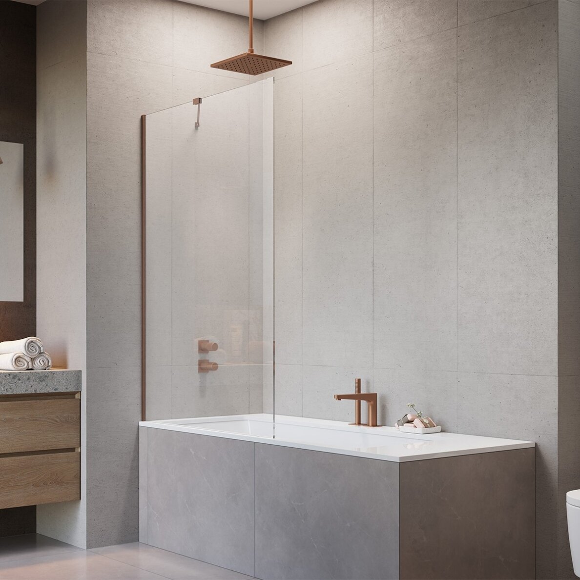 Radaway Modo New PNJ II vonios sienelė, šlifuotas varis