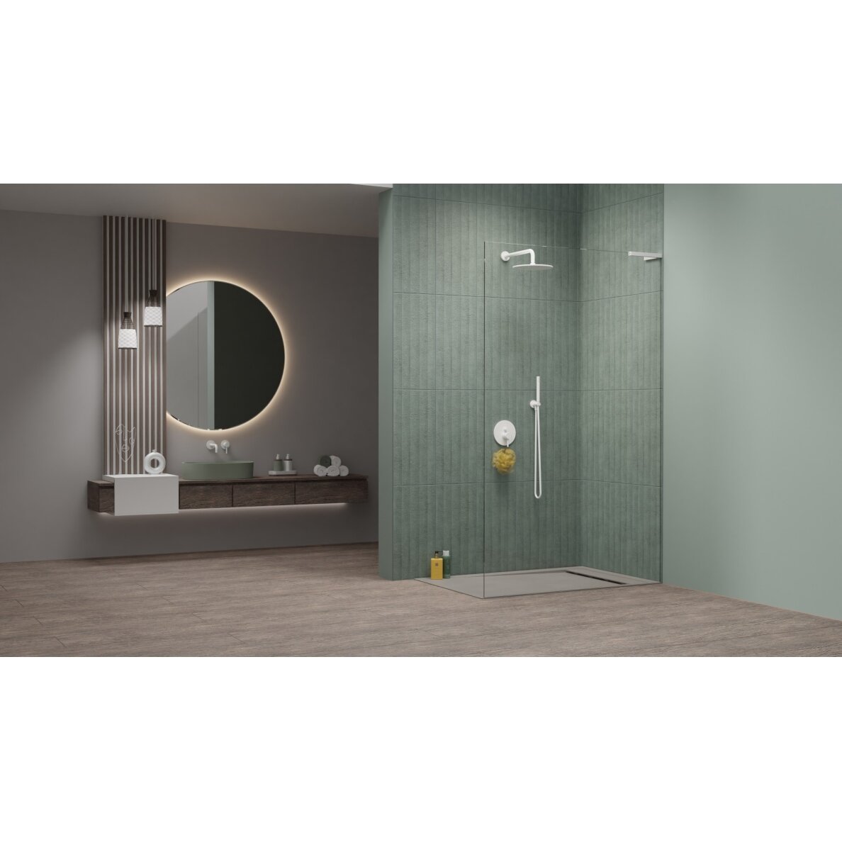 Radaway Modo SL II stabili dušo sienelė (Walk-in), balta matinė 2 Radaway Modo SL II stabili dušo sienelė (Walk-in), balta matinė 2