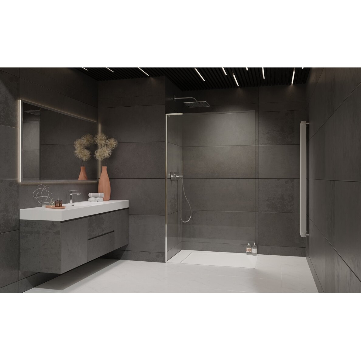 Radaway Modo SL II stabili dušo sienelė (Walk-in), chromas 1