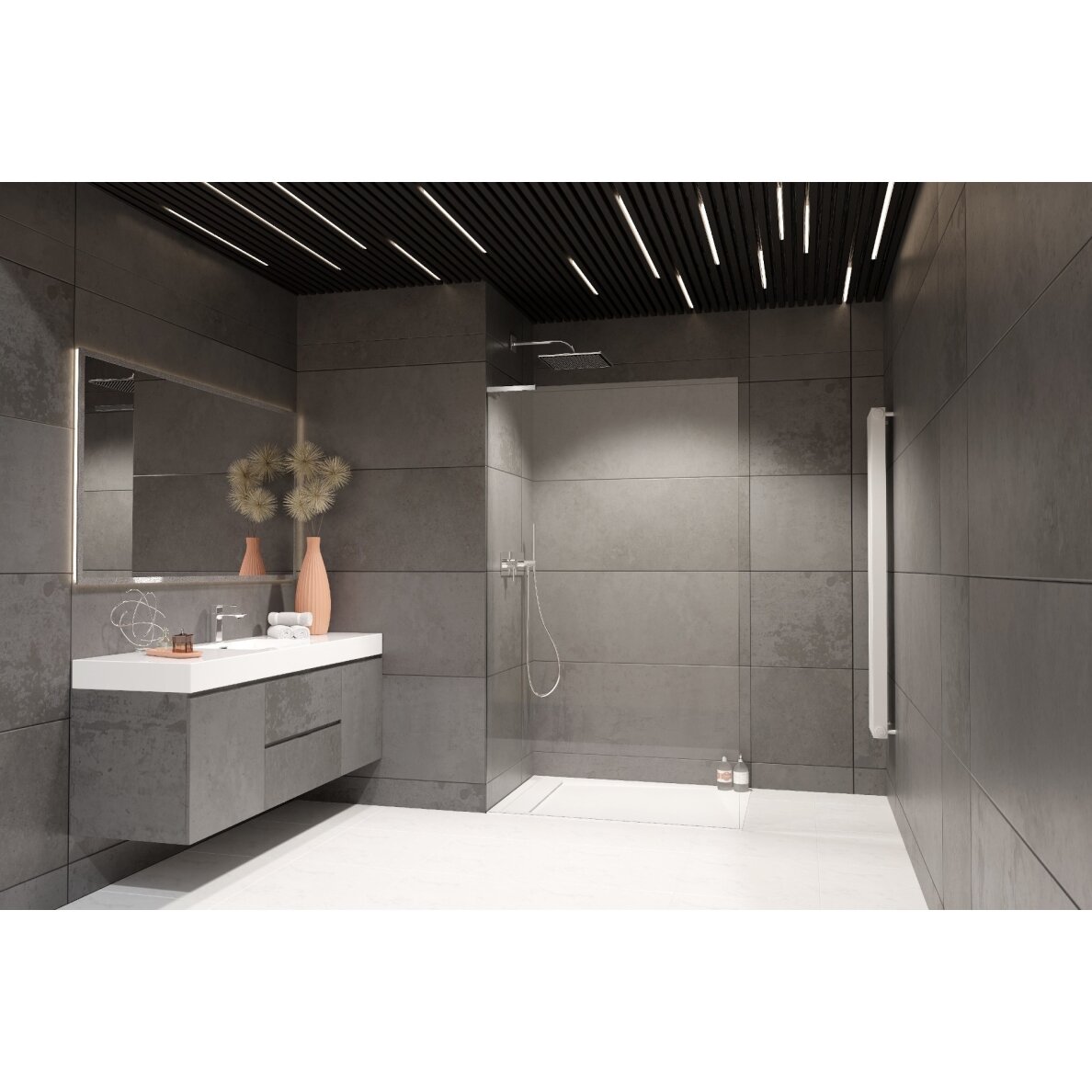 Radaway Modo SL II stabili dušo sienelė (Walk-in), chromas 2 Radaway Modo SL II stabili dušo sienelė (Walk-in), chromas 2
