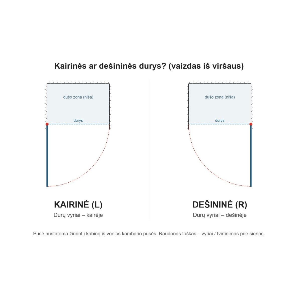 Radaway Nes 8 DWJ II nišinės dušo durys, šlifuotas nikelis 1