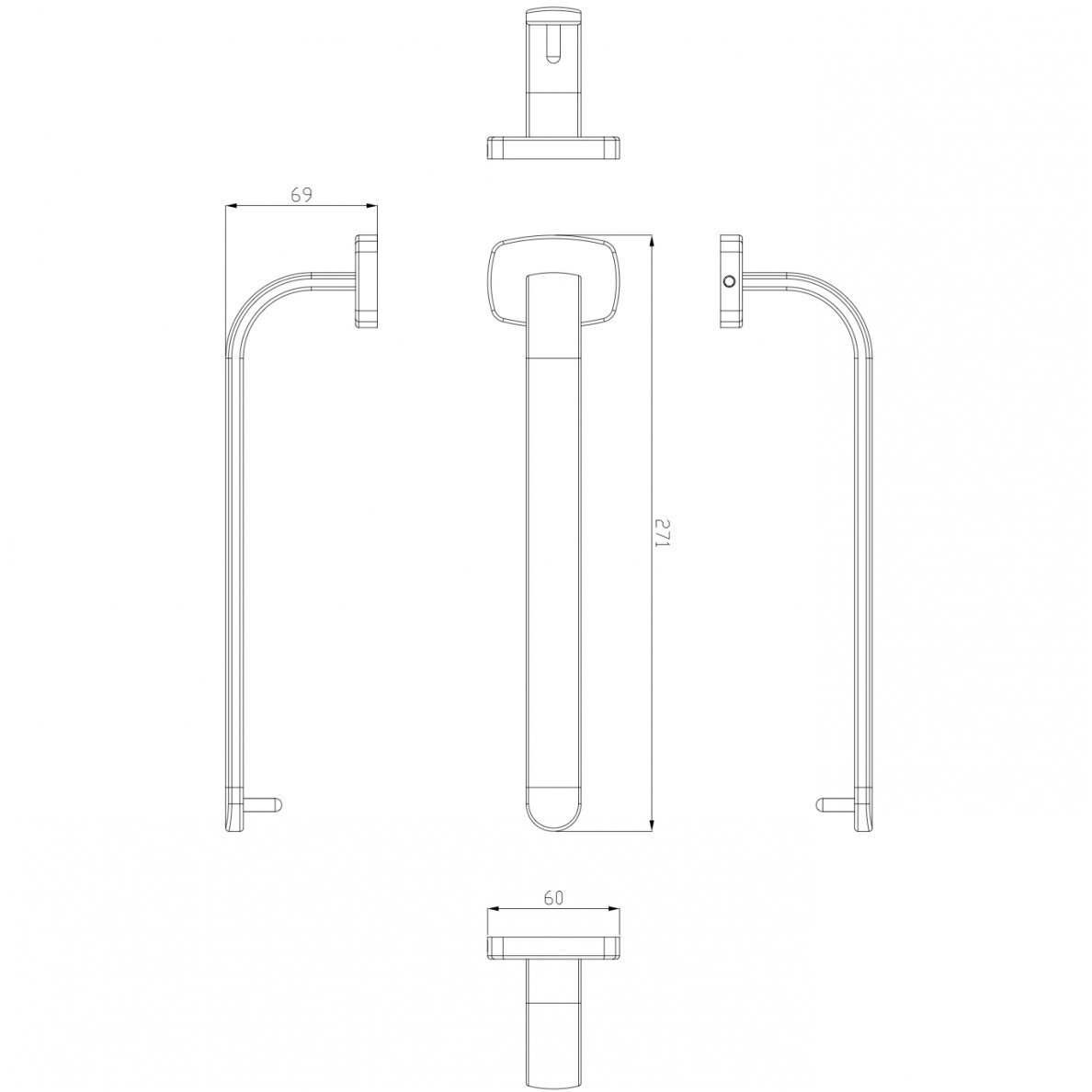 Rankšluosčių kabykla Omnires Trent 27,1 cm TR55230CR 1 Rankšluosčių kabykla Omnires Trent 27,1 cm TR55230CR 1
