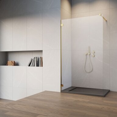 Radaway Essenza Pro 8 Walk-in stabili dušo sienelė, blizgus auksas