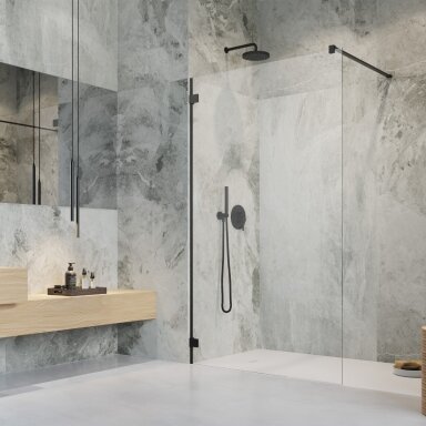 Radaway Essenza Pro 8 Walk-in stabili dušo sienelė, juoda matinė