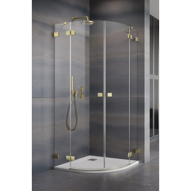 Radaway Essenza Pro Brushed Gold PDD pusapvalė dušo kabina Radaway Essenza Pro Brushed Gold PDD pusapvalė dušo kabina