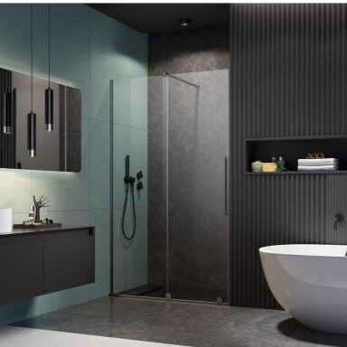 Radaway Furo Brushed GunMetal DWJ nišinės dušo durys Radaway Furo Brushed GunMetal DWJ nišinės dušo durys