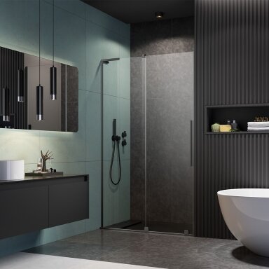 Radaway Furo SL DWJ nišinės stumdomos durys, šlifuotas GunMetal
