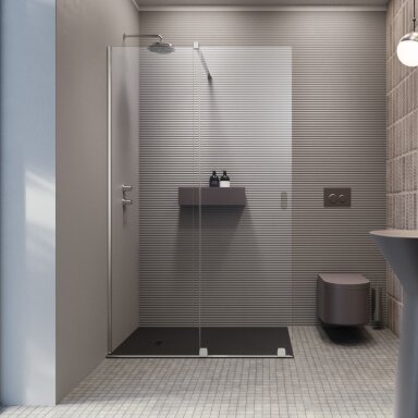 Radaway Furo Walk-in stabili dušo sienelė su stumdomomis durimis, chromas