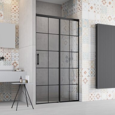 Radaway Idea 6 DWJ Factory nišinės stumdomos durys, juoda matinė