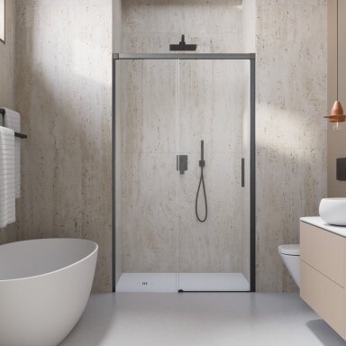 Radaway Idea 8 DWJ nišinės stumdomos durys, šlifuotas GunMetal