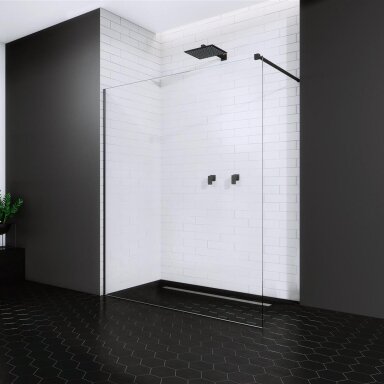 Radaway Modo New II stabili dušo sienelė (Walk-in), juoda matinė