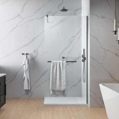 Radaway Modo New II su pakaba stabili dušo sienelė (Walk-in), šlifuotas GunMetal