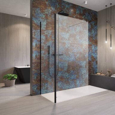 Radaway Modo New IV stabili dušo sienelė (Walk-in), juoda matinė