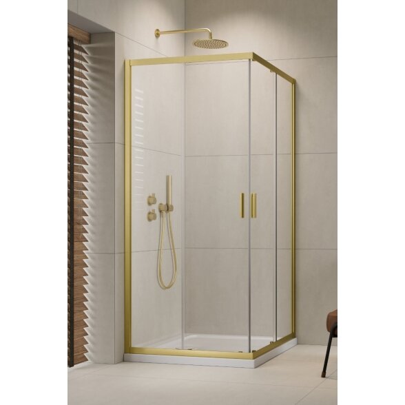 Radaway Alienta C/D kampinė dušo kabina su stumdomomis durimis, šviesus šlifuotas auksas 2 Radaway Alienta C/D kampinė dušo kabina su stumdomomis durimis, šviesus šlifuotas auksas 2
