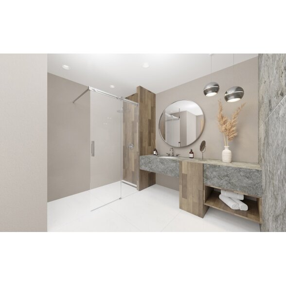 Radaway Espera Pro Walk-in stabili dušo sienelė su stumdomomis durimis, chromas 1 Radaway Espera Pro Walk-in stabili dušo sienelė su stumdomomis durimis, chromas 1