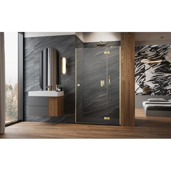 Radaway Essenza 8 DWJ nišinės dušo durys, šlifuotas auksas 1