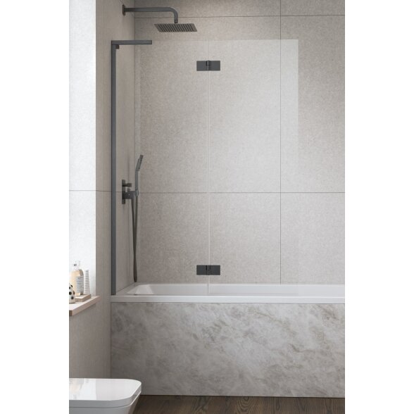 Radaway Essenza 8 SL PND II dviejų dalių vonios sienelė, šlifuotas GunMetal 2 Radaway Essenza 8 SL PND II dviejų dalių vonios sienelė, šlifuotas GunMetal 2