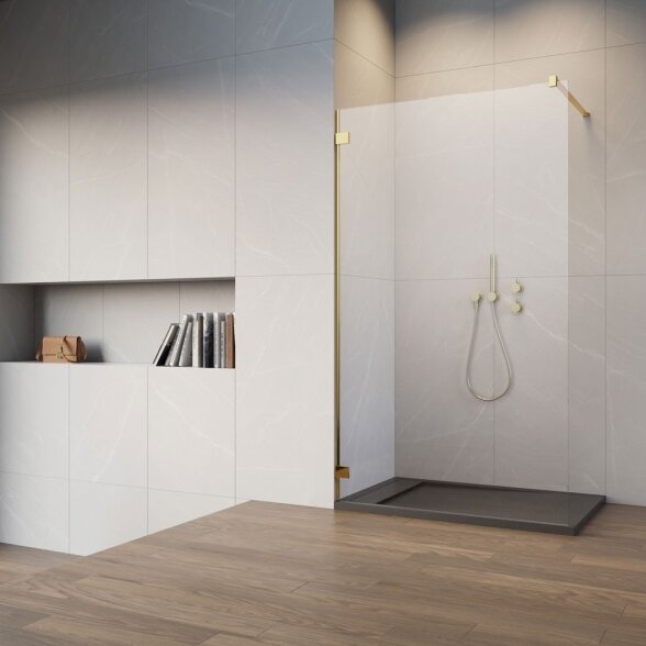Radaway Essenza Pro 8 Walk-in stabili dušo sienelė, blizgus auksas Radaway Essenza Pro 8 Walk-in stabili dušo sienelė, blizgus auksas
