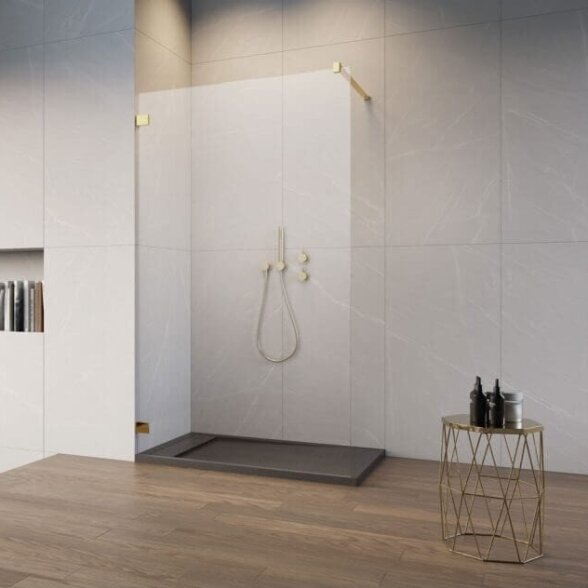 Radaway Essenza Pro 8 Walk-in stabili dušo sienelė, blizgus auksas 3
