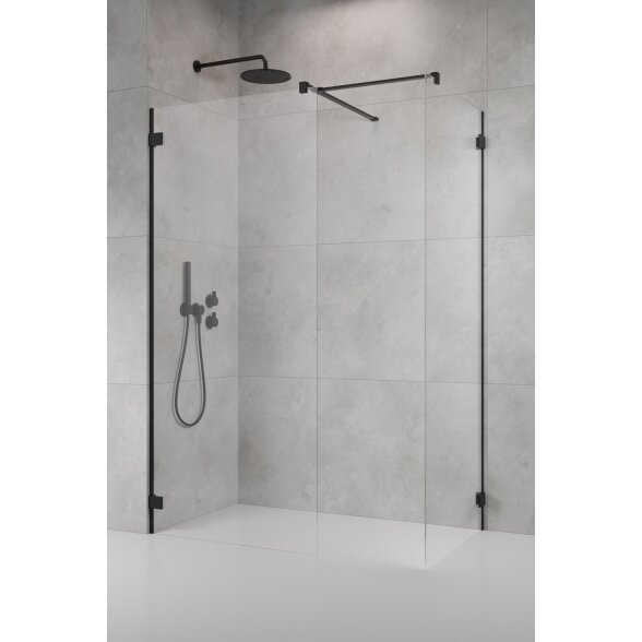 Radaway Essenza Pro 8 Walk-in stabili dušo sienelė, juoda matinė 3