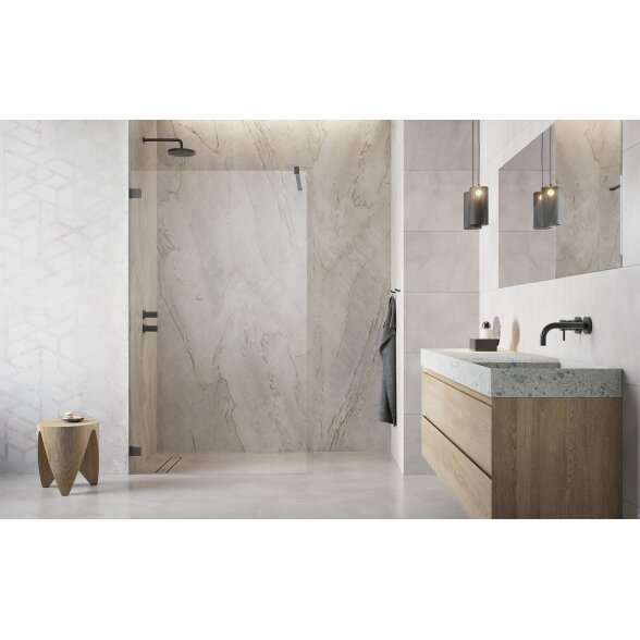 Radaway Essenza Pro 8 Walk-in stabili dušo sienelė, šlifuotas GunMetal 1 Radaway Essenza Pro 8 Walk-in stabili dušo sienelė, šlifuotas GunMetal 1