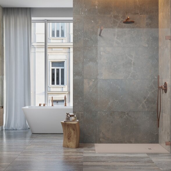 Radaway Essenza Pro 8 Walk-in stabili dušo sienelė, šlifuotas varis