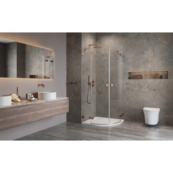 Radaway Essenza Pro Brushed Cooper PDD pusapvalė dušo kabina  1