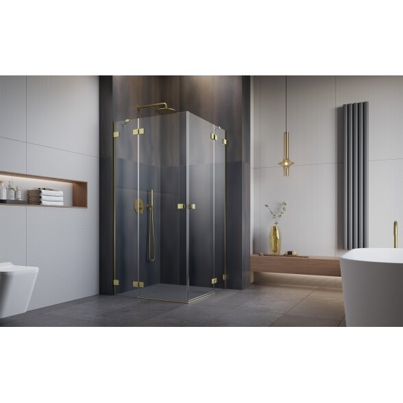 Radaway Essenza Pro KDD kampinė dušo kabina su dvejomis durimis, šlifuotas auksas 2 Radaway Essenza Pro KDD kampinė dušo kabina su dvejomis durimis, šlifuotas auksas 2