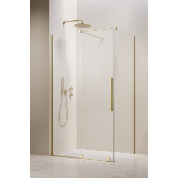 Radaway Furo KDJ kampinė dušo kabina su stumdomomis durimis, šviesus šlifuotas auksas 3