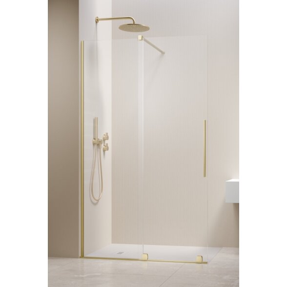 Radaway Furo Walk-in stabili dušo sienelė su stumdomomis durimis, šviesus šlifuotas auksas 3 Radaway Furo Walk-in stabili dušo sienelė su stumdomomis durimis, šviesus šlifuotas auksas 3