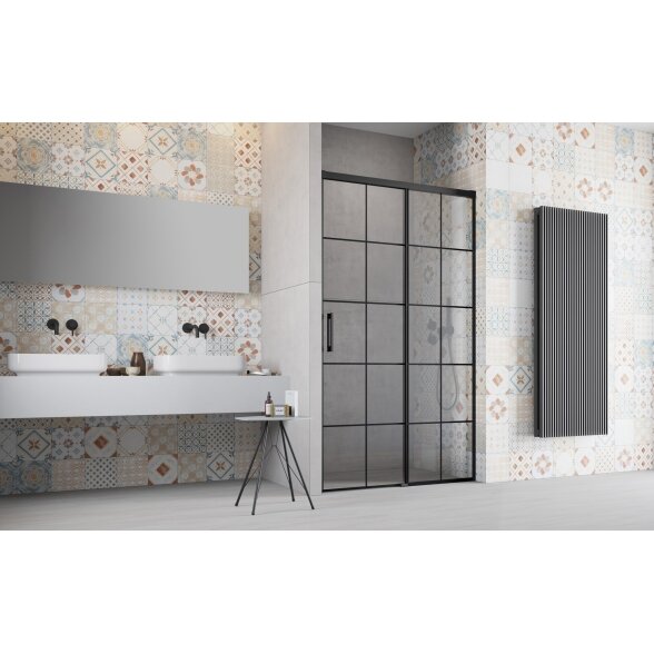 Radaway Idea 6 DWJ Factory nišinės stumdomos durys, juoda matinė 1 Radaway Idea 6 DWJ Factory nišinės stumdomos durys, juoda matinė 1