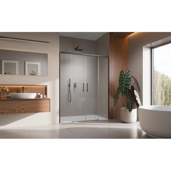 Radaway Idea 8 DWD nišinės dvivėrės stumdomos durys, šlifuotas GunMetal 1
