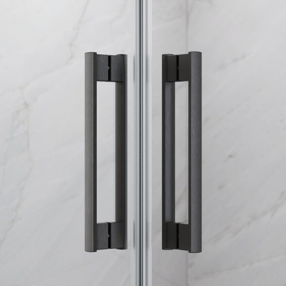 Radaway Idea 8 QL KDJ XL kampinė dušo kabina montavimui ant grindų, šlifuotas GunMetal 5