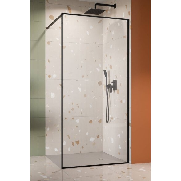 Radaway Modo F II stabili dušo sienelė (Walk-in), juoda matinė 2 Radaway Modo F II stabili dušo sienelė (Walk-in), juoda matinė 2