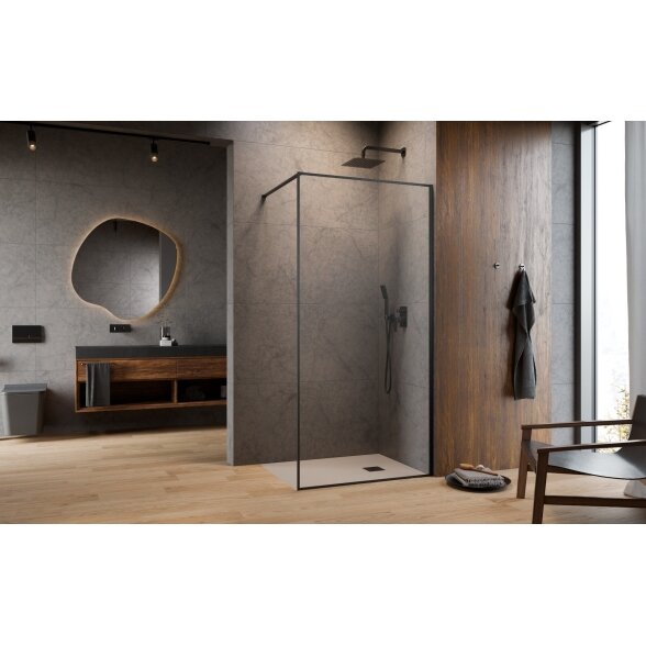 Radaway Modo F II stabili dušo sienelė (Walk-in), šlifuotas GunMetal 1 Radaway Modo F II stabili dušo sienelė (Walk-in), šlifuotas GunMetal 1