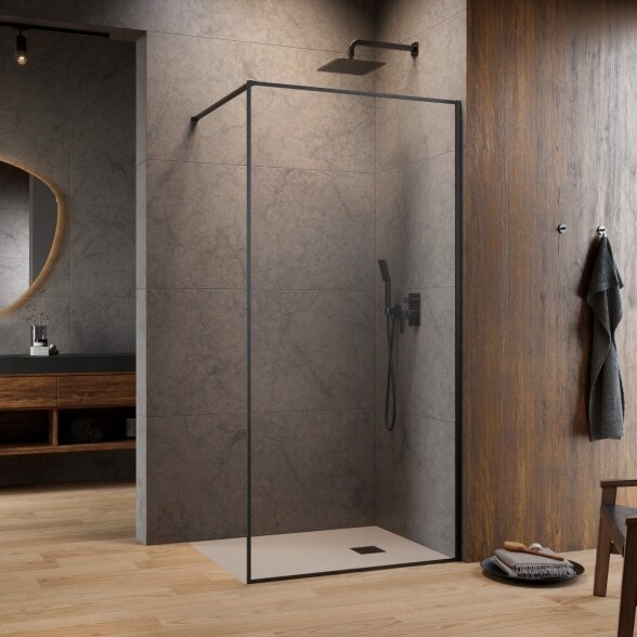 Radaway Modo F II stabili dušo sienelė (Walk-in), šlifuotas GunMetal Radaway Modo F II stabili dušo sienelė (Walk-in), šlifuotas GunMetal