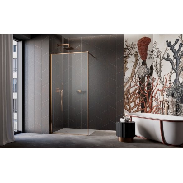 Radaway Modo F II stabili dušo sienelė (Walk-in), šlifuotas varis 1 Radaway Modo F II stabili dušo sienelė (Walk-in), šlifuotas varis 1