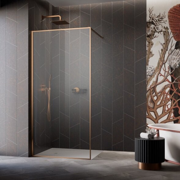 Radaway Modo F II stabili dušo sienelė (Walk-in), šlifuotas varis