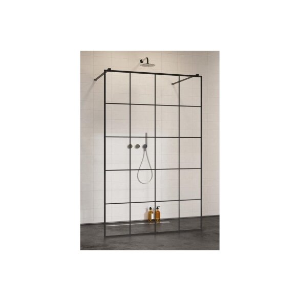 Radaway Modo New I Factory stabili dušo sienelė (Walk-in), juoda matinė 5 Radaway Modo New I Factory stabili dušo sienelė (Walk-in), juoda matinė 5