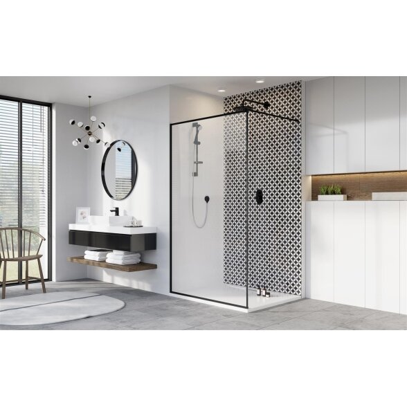 Radaway Modo New II Frame stabili dušo sienelė (Walk-in), juoda matinė 1