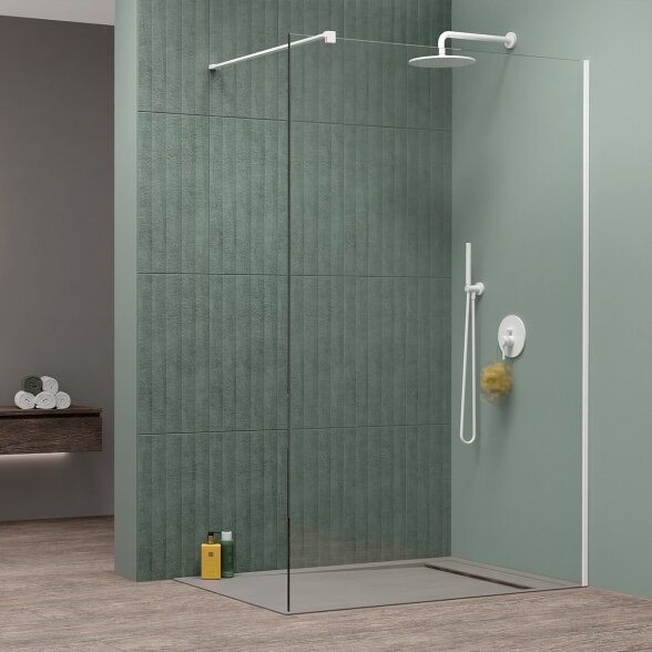 Radaway Modo New II stabili dušo sienelė (Walk-in), balta matinė Radaway Modo New II stabili dušo sienelė (Walk-in), balta matinė