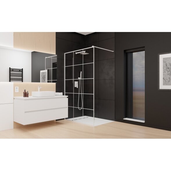 Radaway Modo New II stabili dušo sienelė (Walk-in), balta matinė 2 Radaway Modo New II stabili dušo sienelė (Walk-in), balta matinė 2