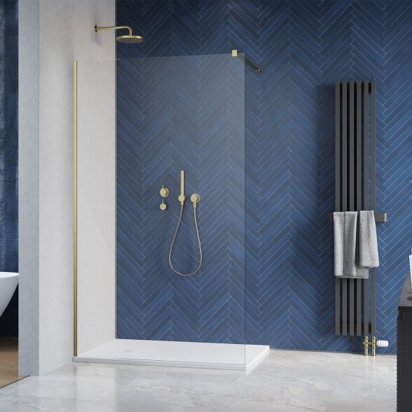 Radaway Modo New II stabili dušo sienelė (Walk-in), šlifuotas auksas Radaway Modo New II stabili dušo sienelė (Walk-in), šlifuotas auksas