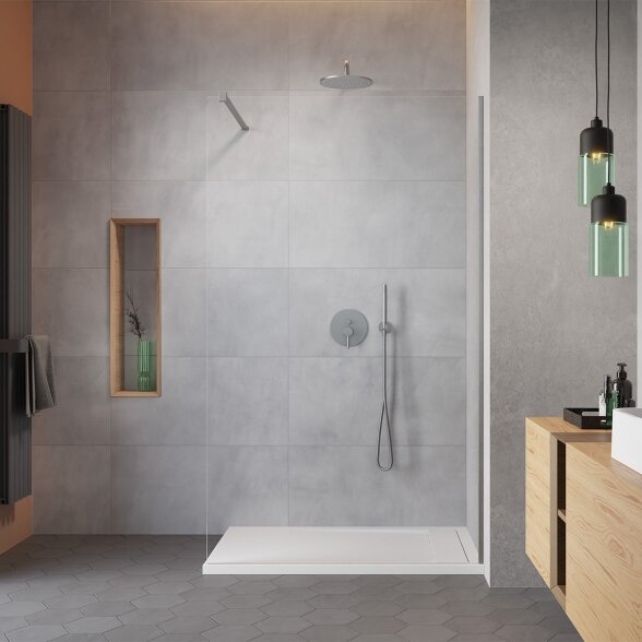 Radaway Modo New II stabili dušo sienelė (Walk-in), šlifuotas nikelis