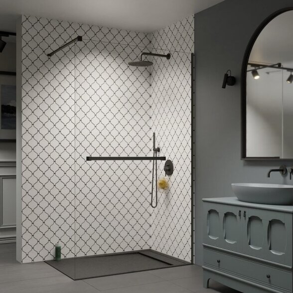 Radaway Modo New II su pakaba stabili dušo sienelė (Walk-in), šlifuotas GunMetal 2