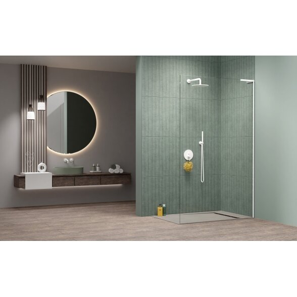 Radaway Modo SL II stabili dušo sienelė (Walk-in), balta matinė 1 Radaway Modo SL II stabili dušo sienelė (Walk-in), balta matinė 1