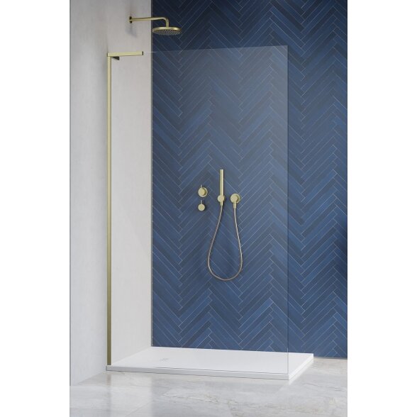 Radaway Modo SL II stabili dušo sienelė (Walk-in), šlifuotas auksas 2 Radaway Modo SL II stabili dušo sienelė (Walk-in), šlifuotas auksas 2