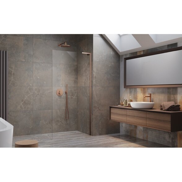 Radaway Modo SL II stabili dušo sienelė (Walk-in), šlifuotas varis 1